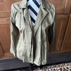 Elodie || olive green cotton straight jacket